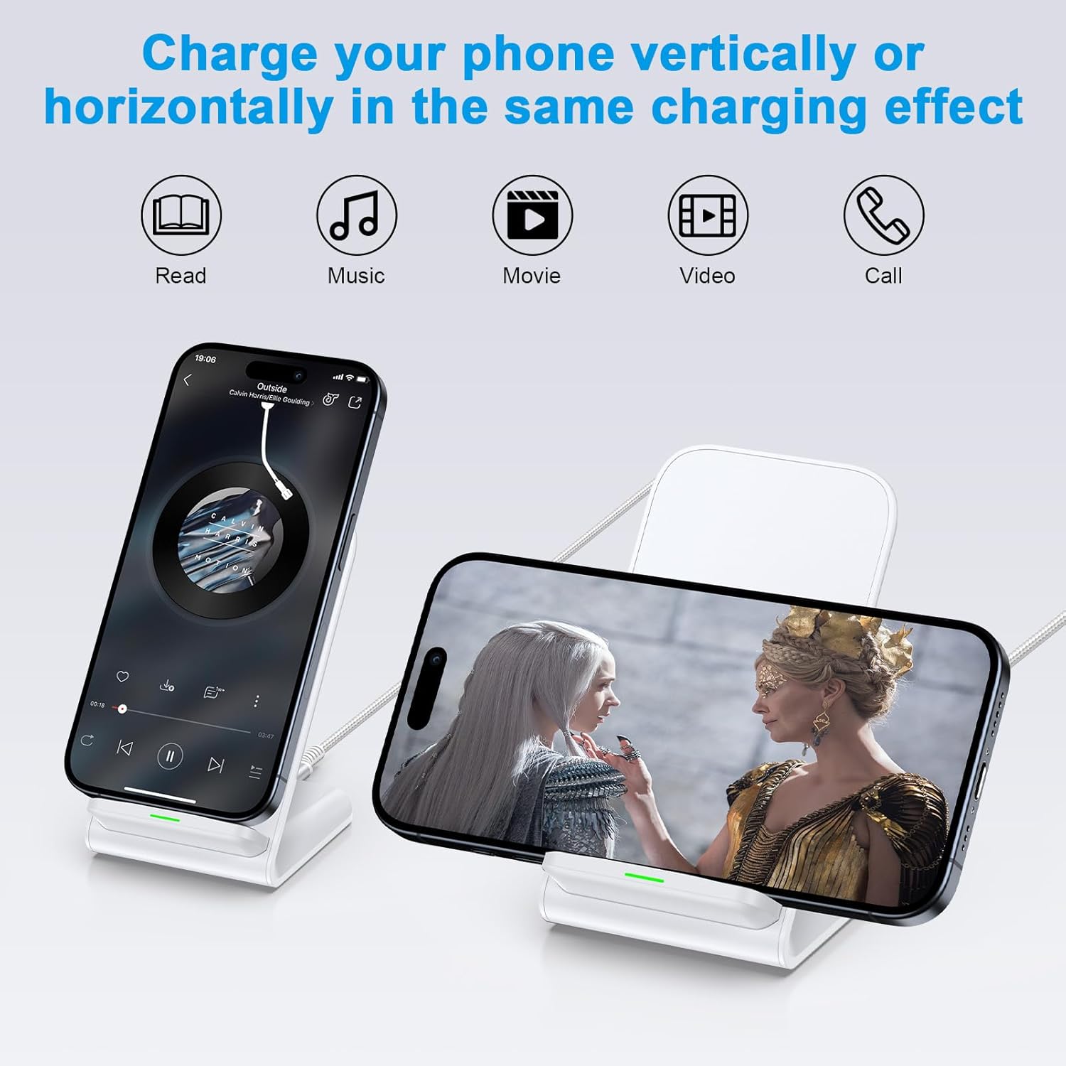 Wireless charger - vertical and horizontal charging