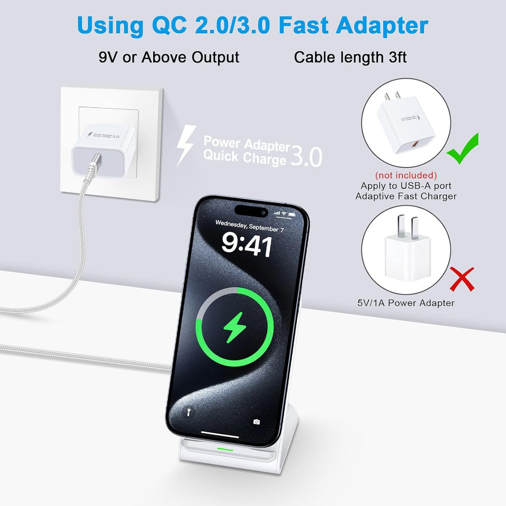 Wireless charger - QC 2.0/3.0 fast adapter compatible