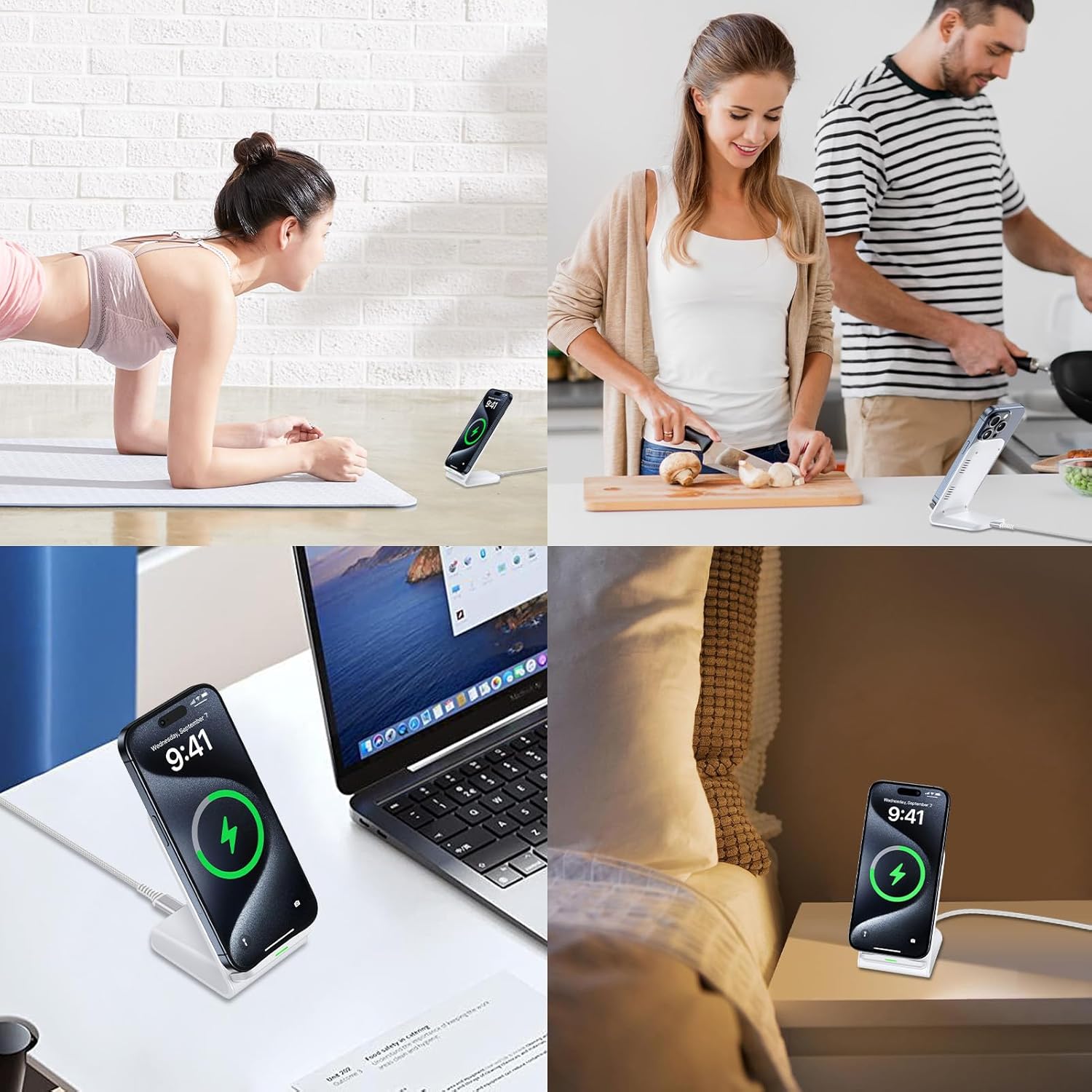 Wireless charging stand - lifestyle use cases